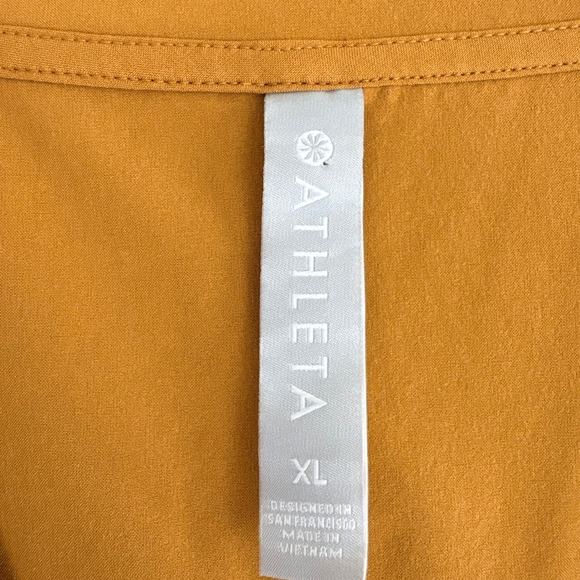 ATHLETA Marlow Tuscan Gold V-Neck Lightweight Dress Romper Tie Waist Pockets - Picture 7 of 11